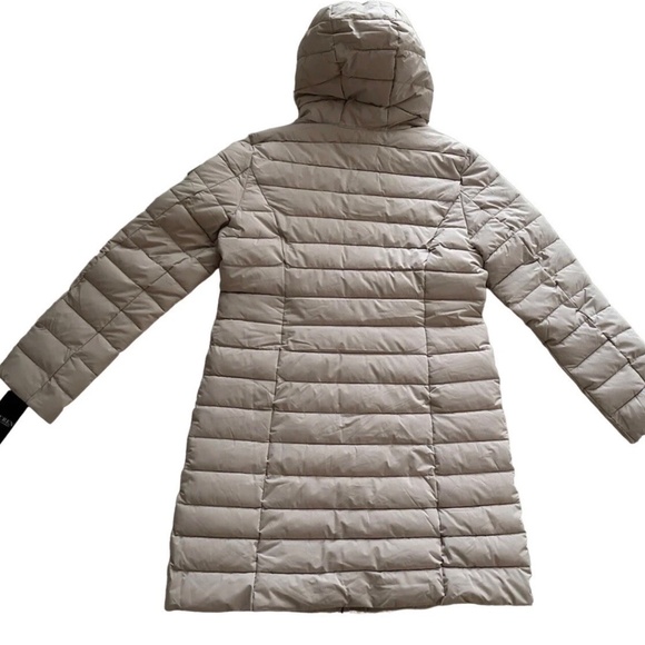 Lauren Ralph Lauren Beige Nude Puffer Long Coat Jacket Hooded Women’s Large - Picture 4 of 6